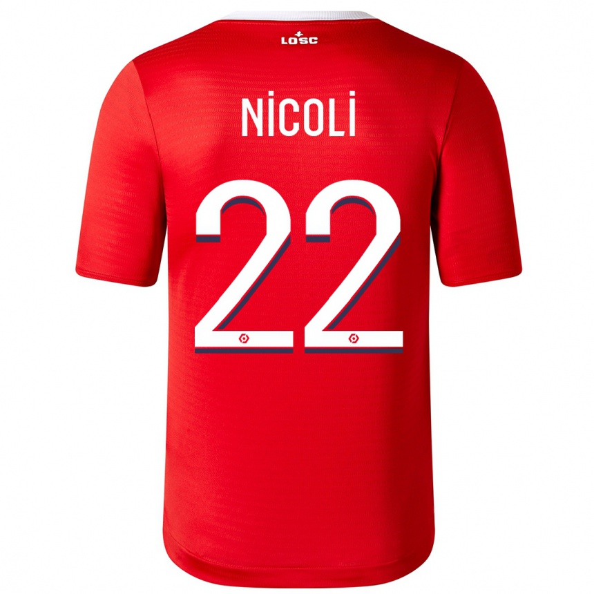 Niño Fútbol Camiseta Morgane Nicoli #22 Rojo 1ª Equipación 2023/24