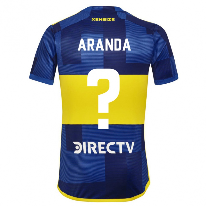 Niño Fútbol Camiseta Gabriel Aranda #0 Azul Oscuro Amarillo 1ª Equipación 2023/24
