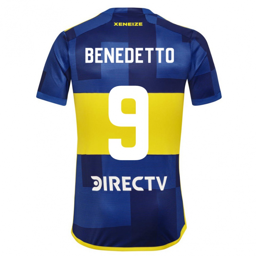 Niño Fútbol Camiseta Dario Benedetto #9 Azul Oscuro Amarillo 1ª Equipación 2023/24