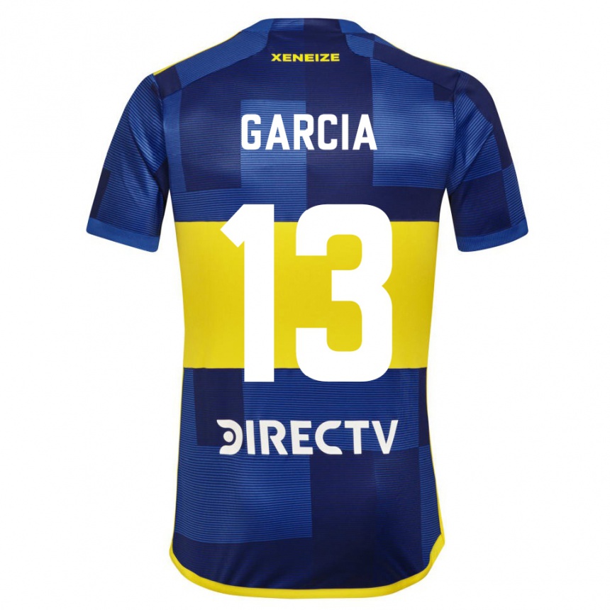 Niño Fútbol Camiseta Javier Garcia #13 Azul Oscuro Amarillo 1ª Equipación 2023/24
