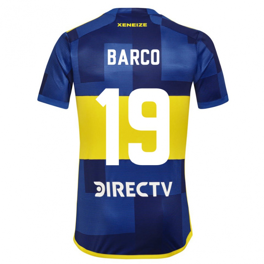 Niño Fútbol Camiseta Valentin Barco #19 Azul Oscuro Amarillo 1ª Equipación 2023/24