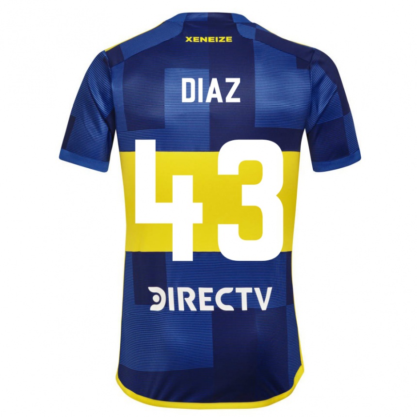 Niño Fútbol Camiseta Tomas Diaz #43 Azul Oscuro Amarillo 1ª Equipación 2023/24