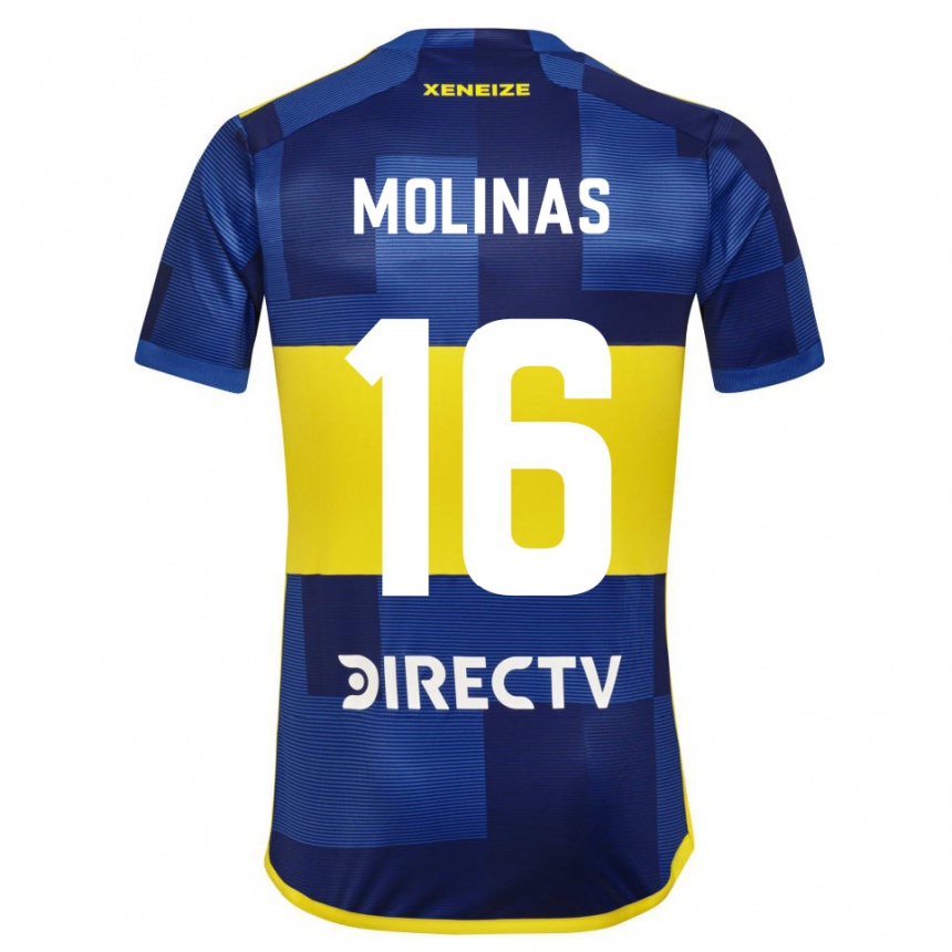 Niño Fútbol Camiseta Aaron Molinas #16 Azul Oscuro Amarillo 1ª Equipación 2023/24