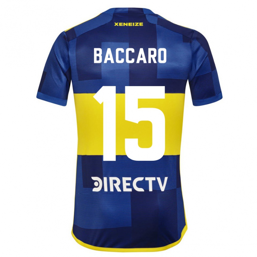 Niño Fútbol Camiseta Camila Baccaro #15 Azul Oscuro Amarillo 1ª Equipación 2023/24