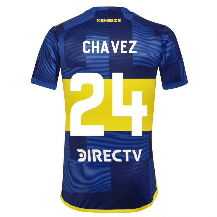 Niño Fútbol Camiseta Gabriela Chavez #24 Azul Oscuro Amarillo 1ª Equipación 2023/24