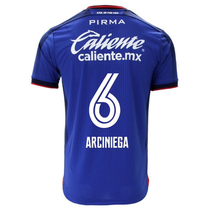 Niño Fútbol Camiseta Mirelle Arciniega #6 Azul 1ª Equipación 2023/24