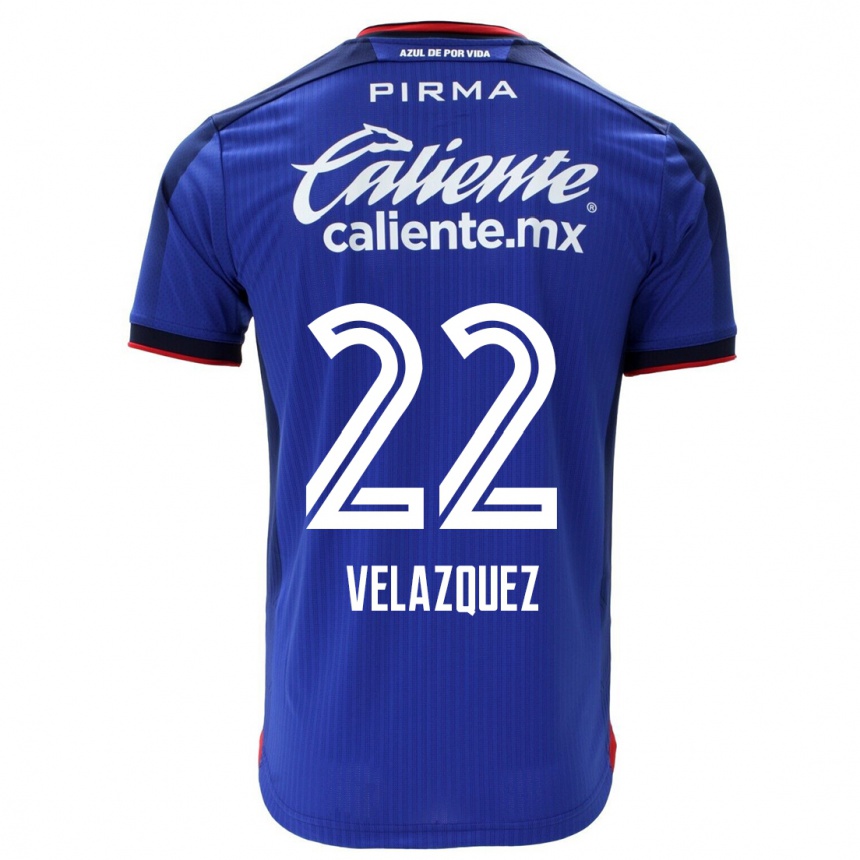 Niño Fútbol Camiseta Hireri Velazquez #22 Azul 1ª Equipación 2023/24