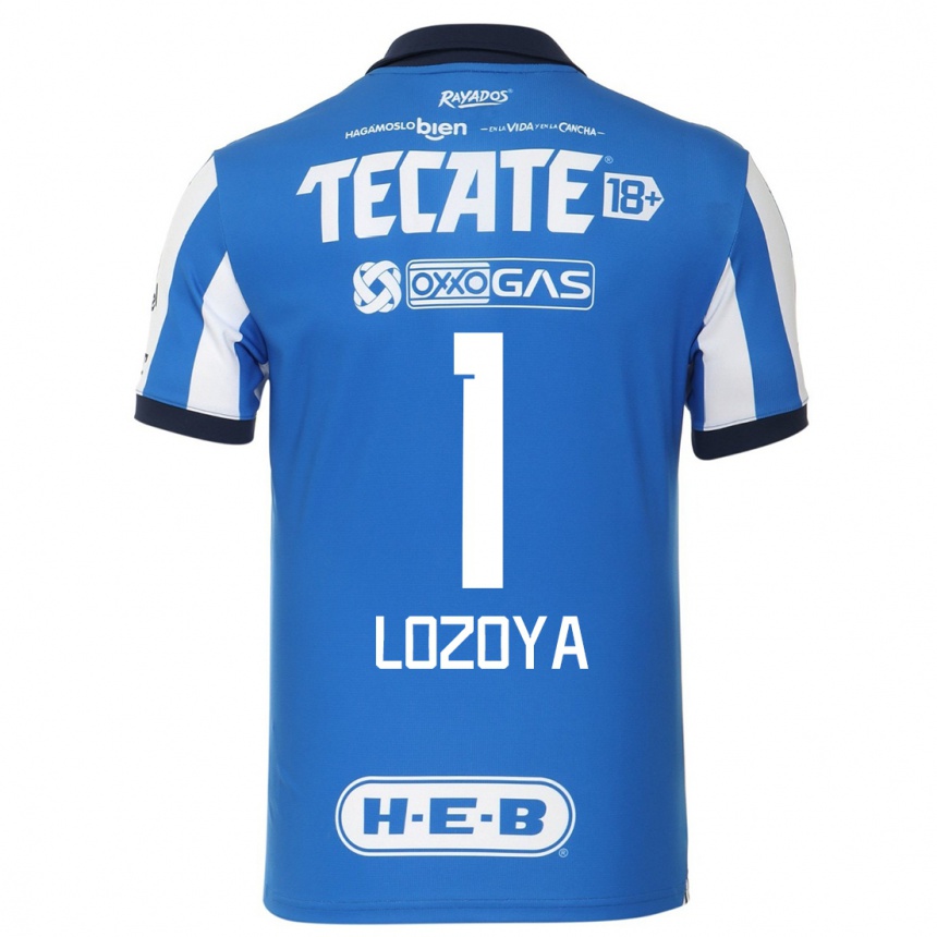 Niño Fútbol Camiseta Claudia Lozoya #1 Azul Blanco 1ª Equipación 2023/24