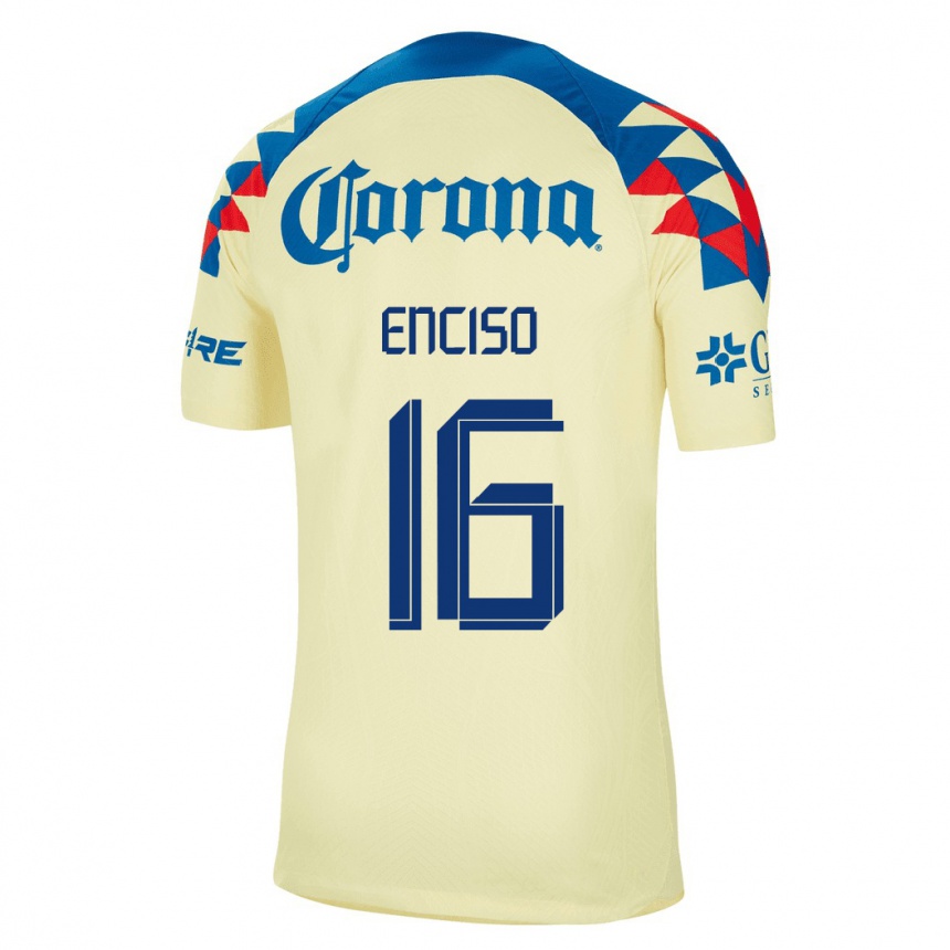 Niño Fútbol Camiseta Sabrina Enciso #16 Amarillo 1ª Equipación 2023/24