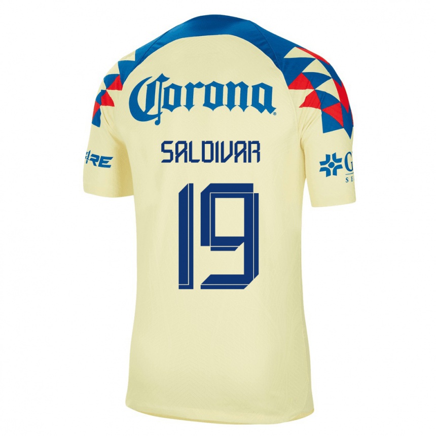 Niño Fútbol Camiseta Montserrat Saldivar #19 Amarillo 1ª Equipación 2023/24