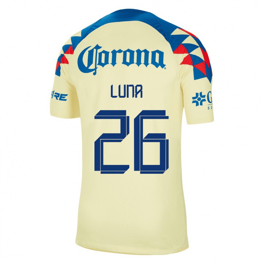 Niño Fútbol Camiseta Karen Luna #26 Amarillo 1ª Equipación 2023/24