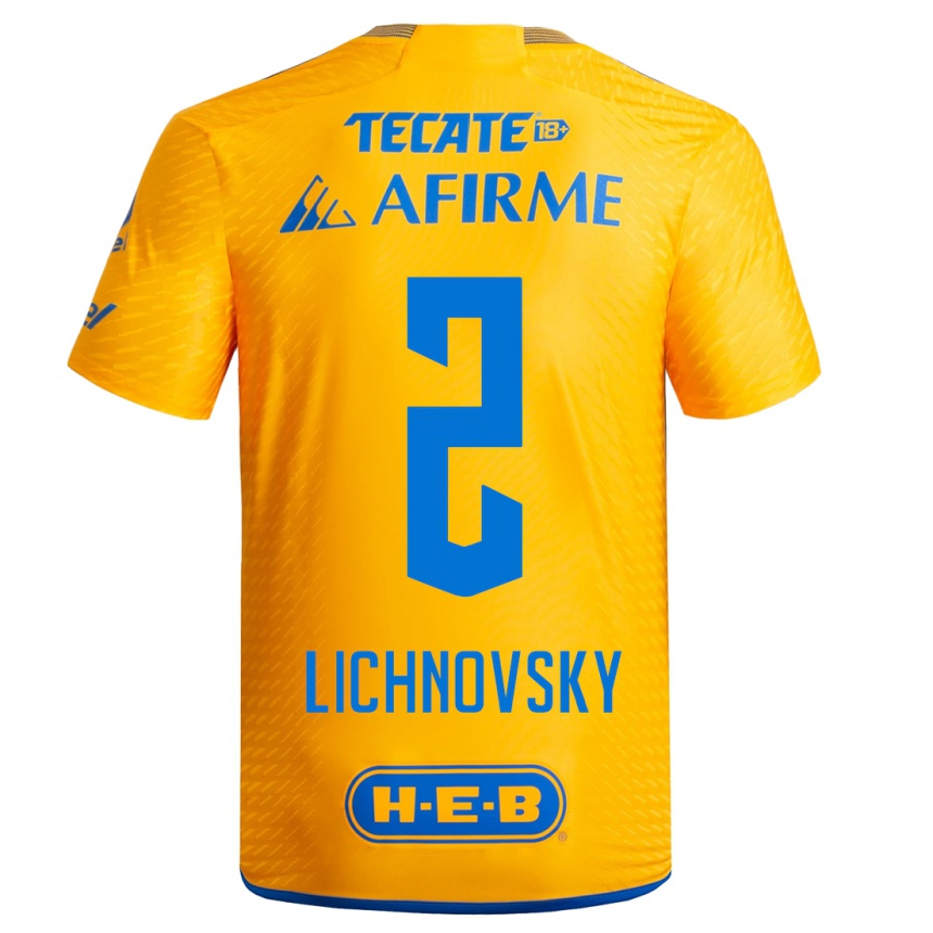 Niño Fútbol Camiseta Igor Lichnovsky #2 Amarillo 1ª Equipación 2023/24