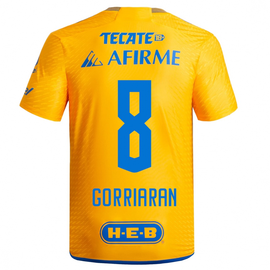 Niño Fútbol Camiseta Fernando Gorriarán #8 Amarillo 1ª Equipación 2023/24