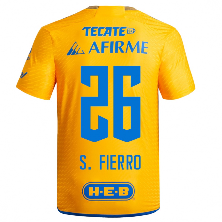 Niño Fútbol Camiseta Sebastián Fierro #26 Amarillo 1ª Equipación 2023/24