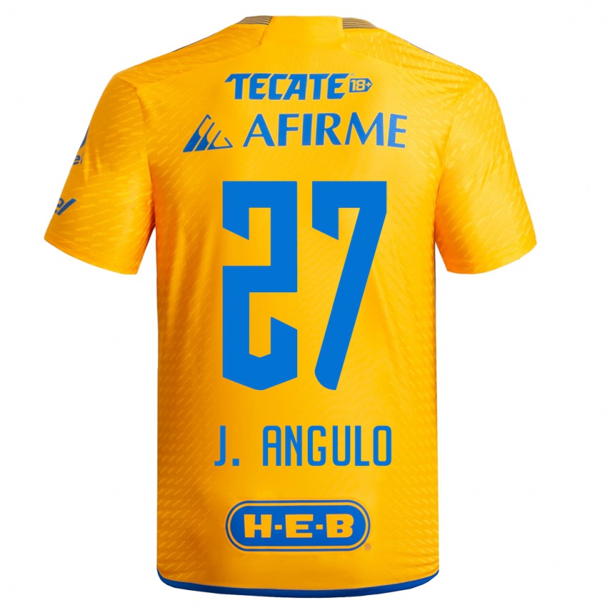 Niño Fútbol Camiseta Jesús Angulo #27 Amarillo 1ª Equipación 2023/24
