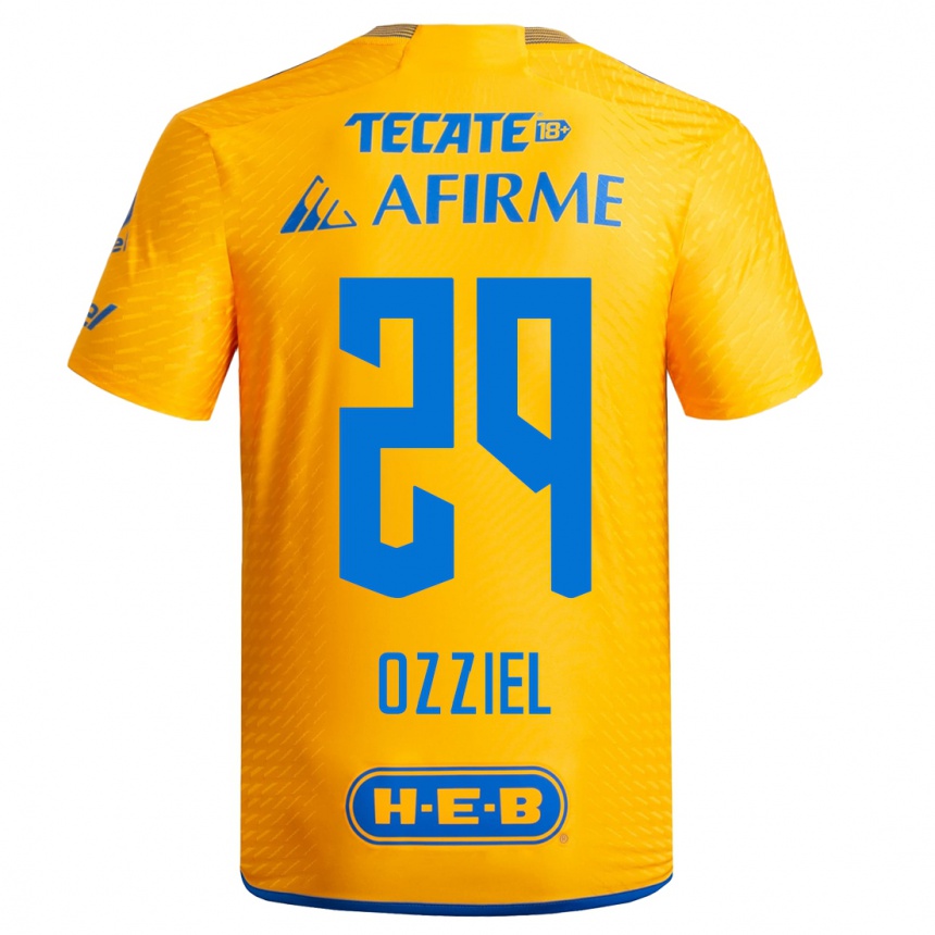 Niño Fútbol Camiseta Ozziel Herrera #29 Amarillo 1ª Equipación 2023/24
