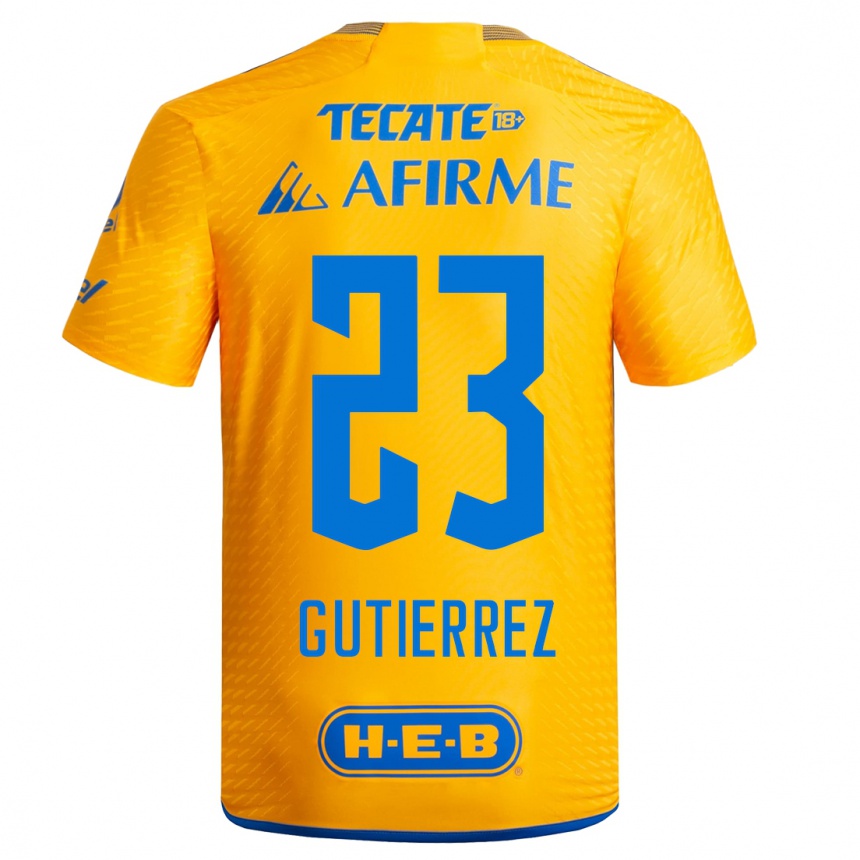 Niño Fútbol Camiseta Jana Gutierrez #23 Amarillo 1ª Equipación 2023/24
