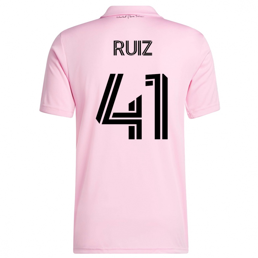 Niño Fútbol Camiseta David Ruíz #41 Rosa 1ª Equipación 2023/24