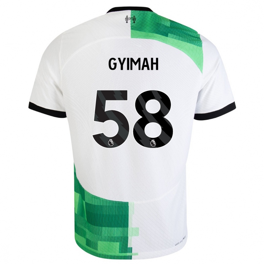 Niño Fútbol Camiseta Francis Gyimah #58 Blanco Verde 2ª Equipación 2023/24