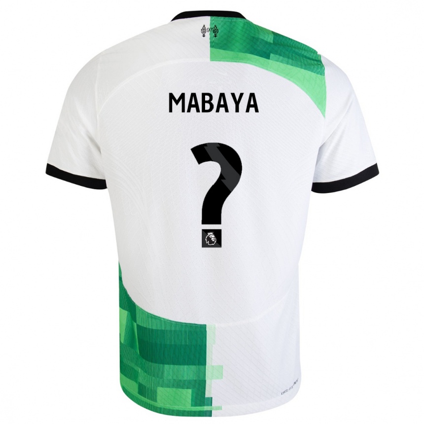 Niño Fútbol Camiseta Isaac Mabaya #0 Blanco Verde 2ª Equipación 2023/24