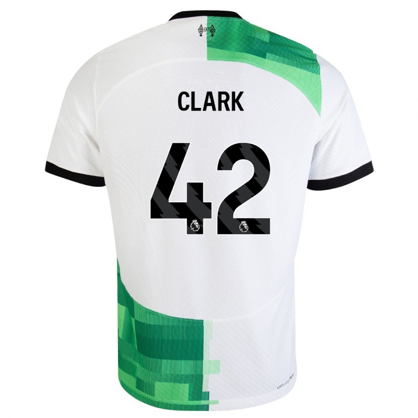 Niño Fútbol Camiseta Bobby Clark #42 Blanco Verde 2ª Equipación 2023/24