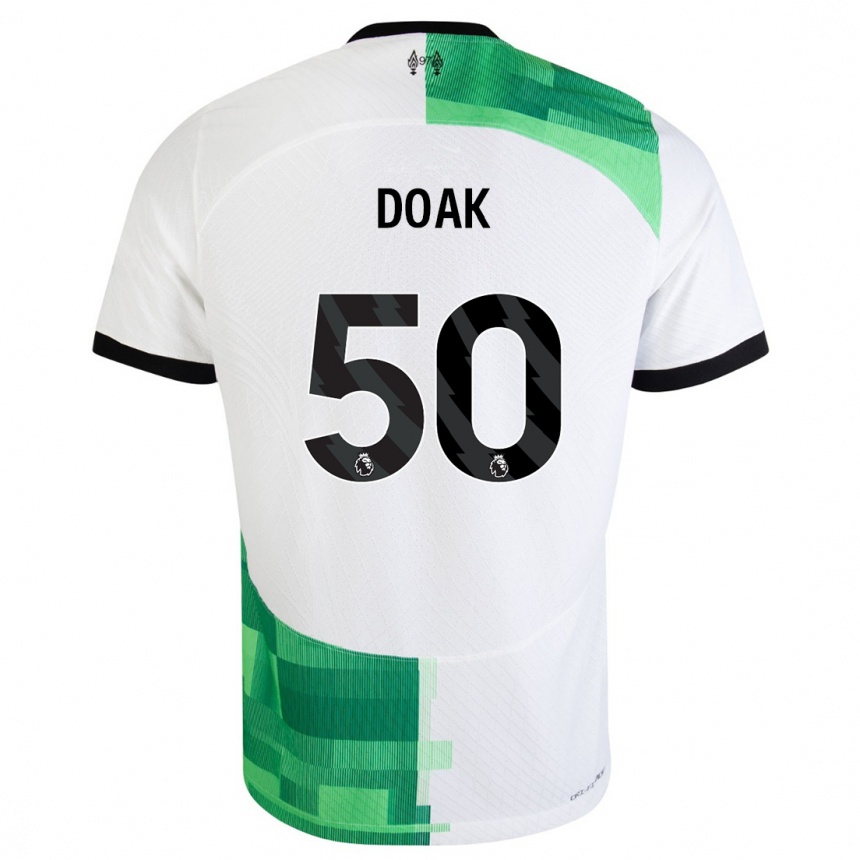 Niño Fútbol Camiseta Ben Doak #50 Blanco Verde 2ª Equipación 2023/24