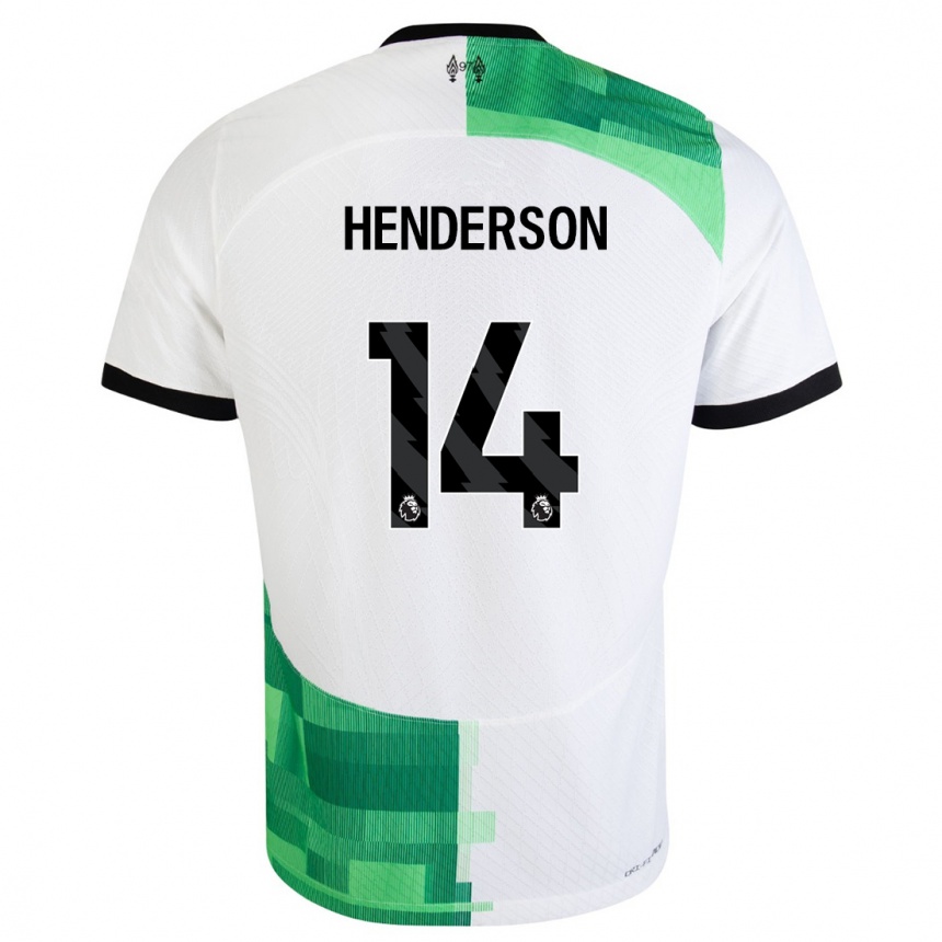 Niño Fútbol Camiseta Henderson #14 Blanco Verde 2ª Equipación 2023/24