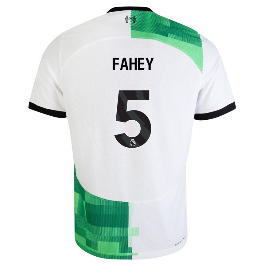 Niño Fútbol Camiseta Niamh Fahey #5 Blanco Verde 2ª Equipación 2023/24