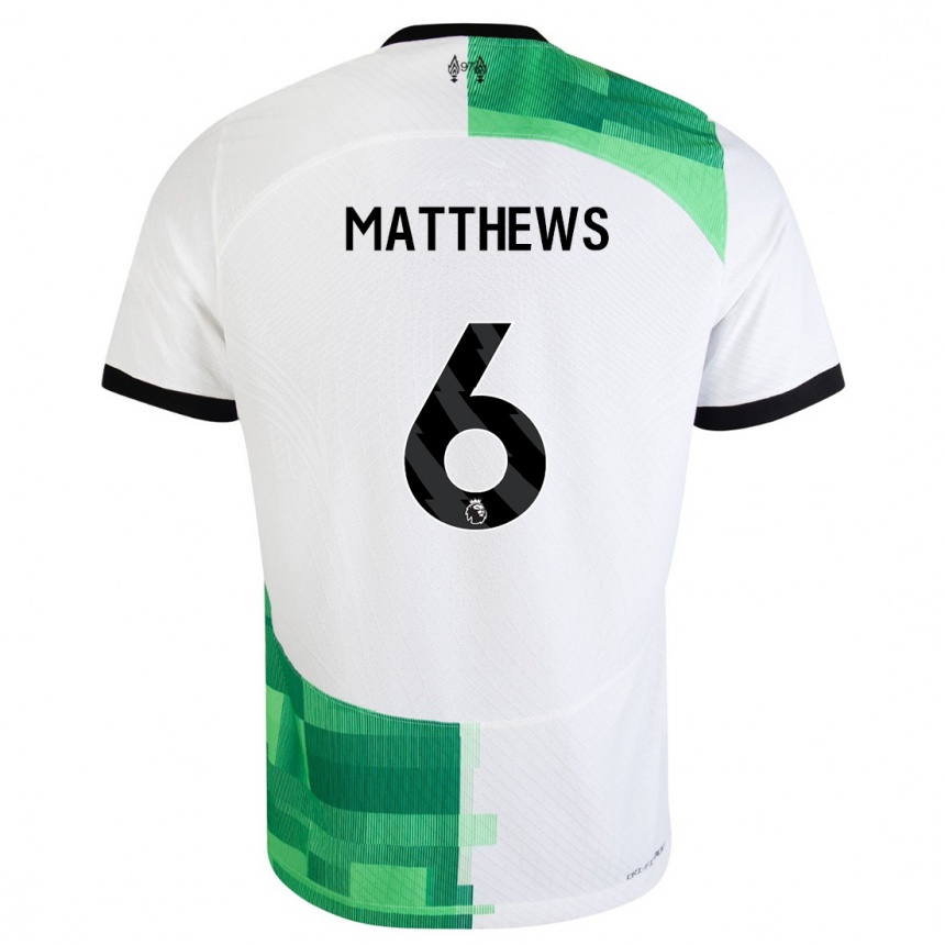 Niño Fútbol Camiseta Jasmine Matthews #6 Blanco Verde 2ª Equipación 2023/24