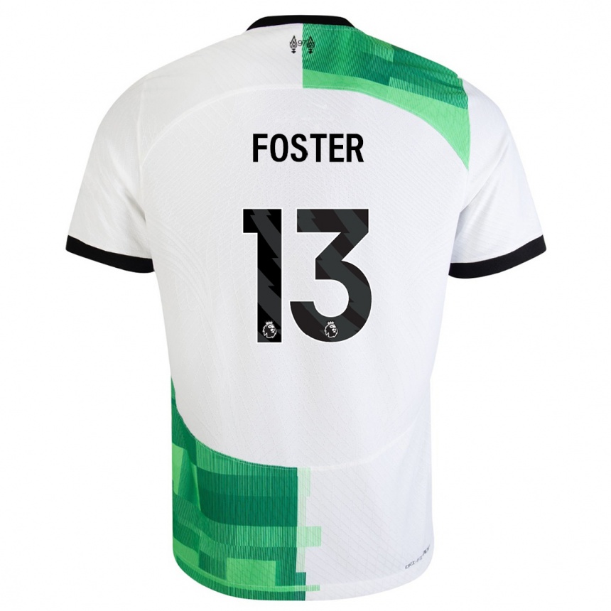 Niño Fútbol Camiseta Rylee Foster #13 Blanco Verde 2ª Equipación 2023/24