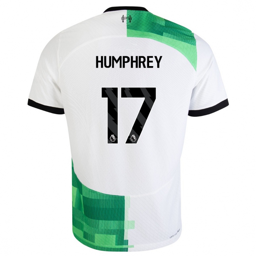 Niño Fútbol Camiseta Carla Humphrey #17 Blanco Verde 2ª Equipación 2023/24