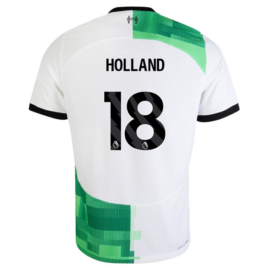 Niño Fútbol Camiseta Ceri Holland #18 Blanco Verde 2ª Equipación 2023/24