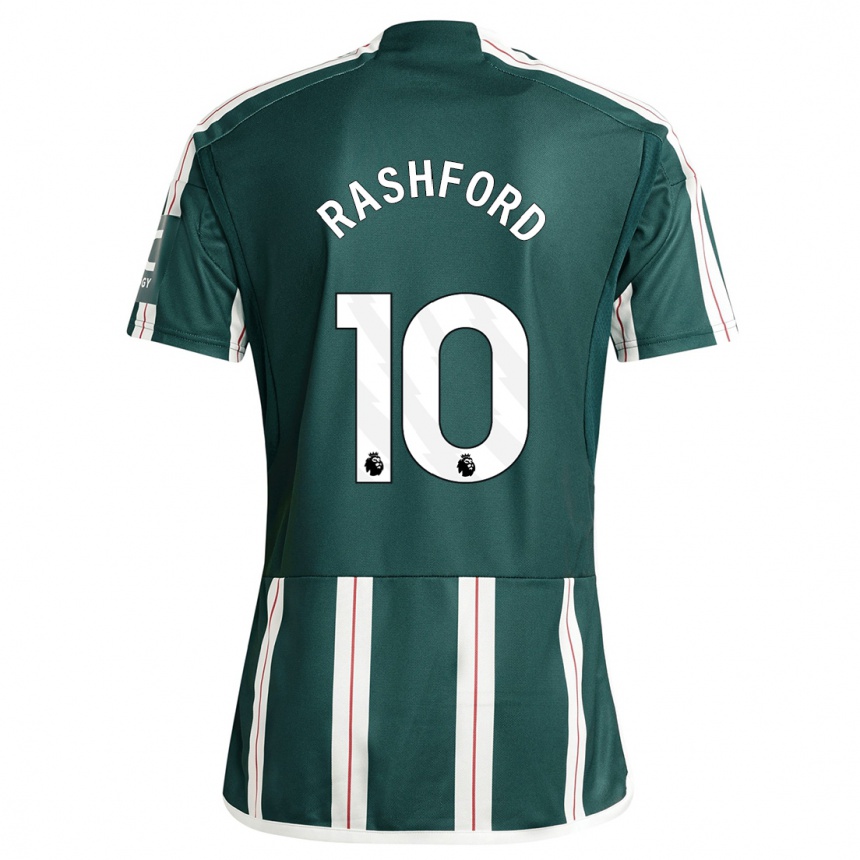 Niño Fútbol Camiseta Marcus Rashford #10 Verde Oscuro 2ª Equipación 2023/24