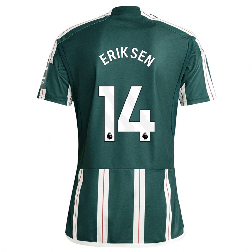 Niño Fútbol Camiseta Christian Eriksen #14 Verde Oscuro 2ª Equipación 2023/24