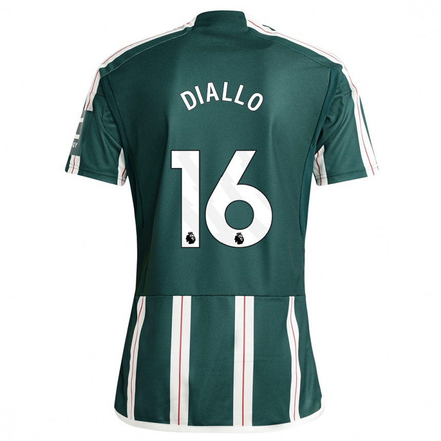 Niño Fútbol Camiseta Amad Diallo #16 Verde Oscuro 2ª Equipación 2023/24