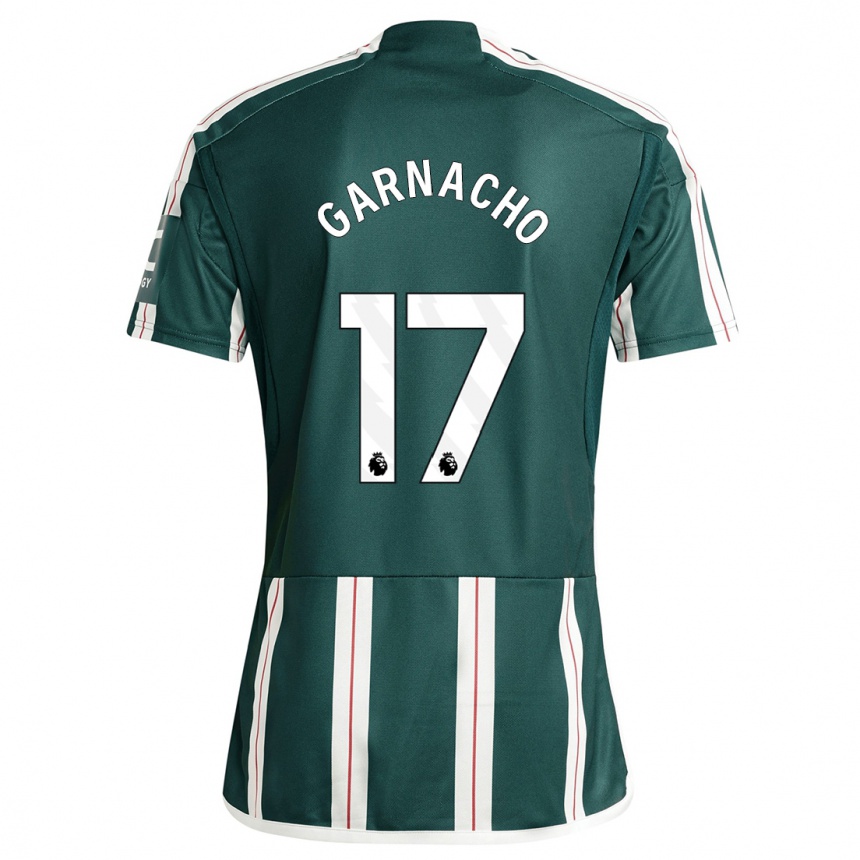 Niño Fútbol Camiseta Alejandro Garnacho #17 Verde Oscuro 2ª Equipación 2023/24