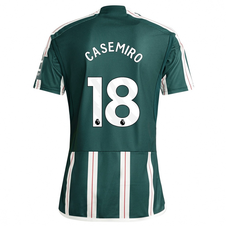 Niño Fútbol Camiseta Casemiro #18 Verde Oscuro 2ª Equipación 2023/24