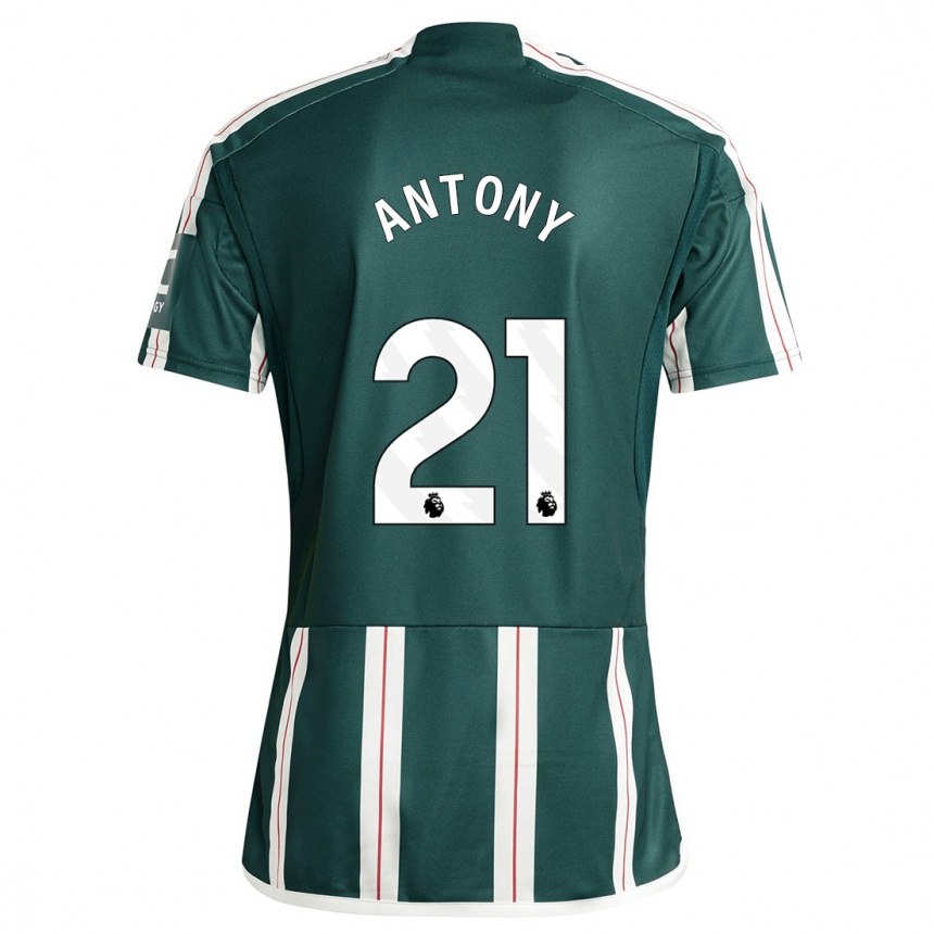 Niño Fútbol Camiseta Antony #21 Verde Oscuro 2ª Equipación 2023/24