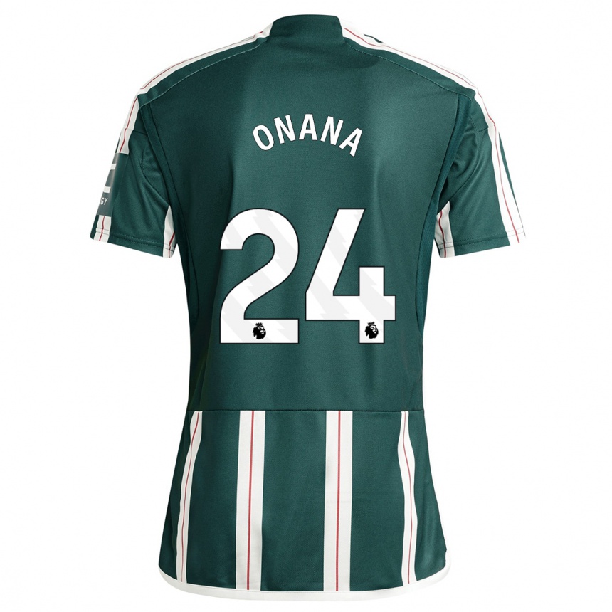 Niño Fútbol Camiseta Andre Onana #24 Verde Oscuro 2ª Equipación 2023/24