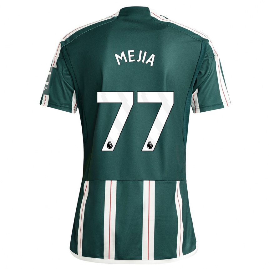 Niño Fútbol Camiseta Mateo Mejia #77 Verde Oscuro 2ª Equipación 2023/24