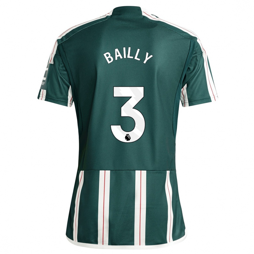 Niño Fútbol Camiseta Eric Bailly #3 Verde Oscuro 2ª Equipación 2023/24