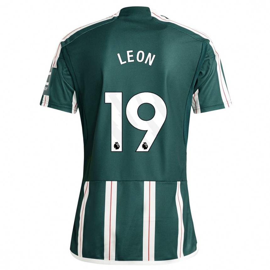 Niño Fútbol Camiseta Adriana Leon #19 Verde Oscuro 2ª Equipación 2023/24