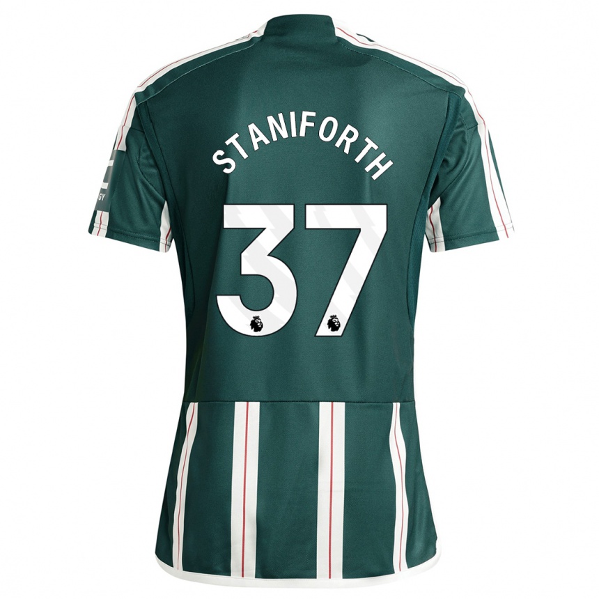 Niño Fútbol Camiseta Lucy Staniforth #37 Verde Oscuro 2ª Equipación 2023/24