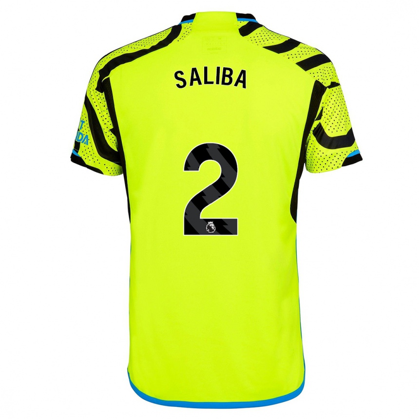 Niño Fútbol Camiseta William Saliba #2 Amarillo 2ª Equipación 2023/24