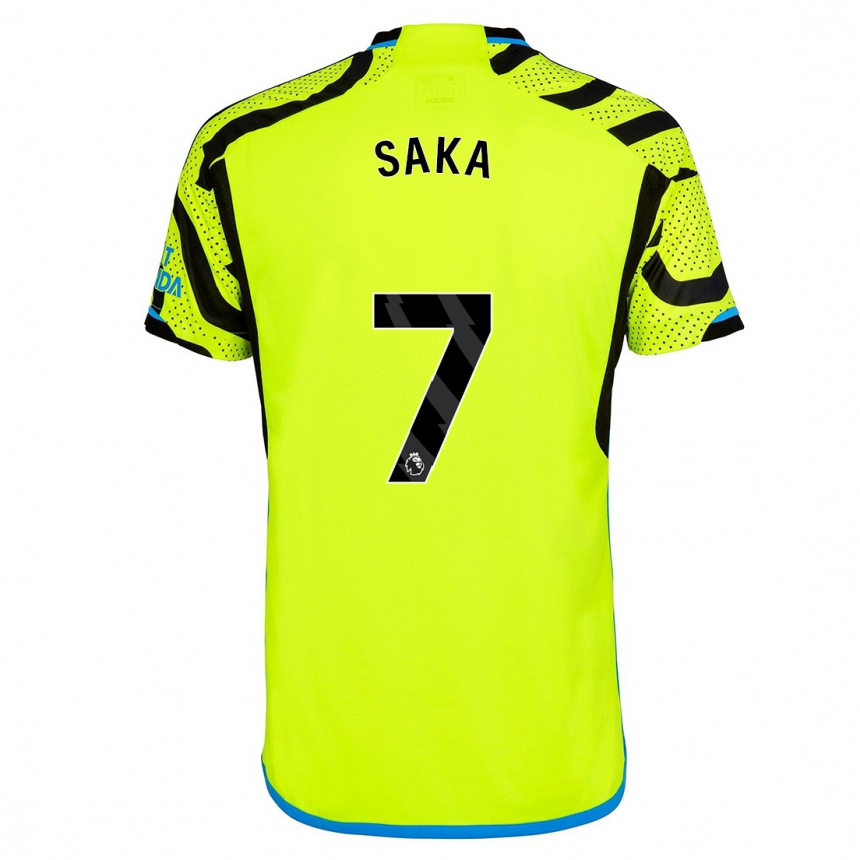 Niño Fútbol Camiseta Bukayo Saka #7 Amarillo 2ª Equipación 2023/24