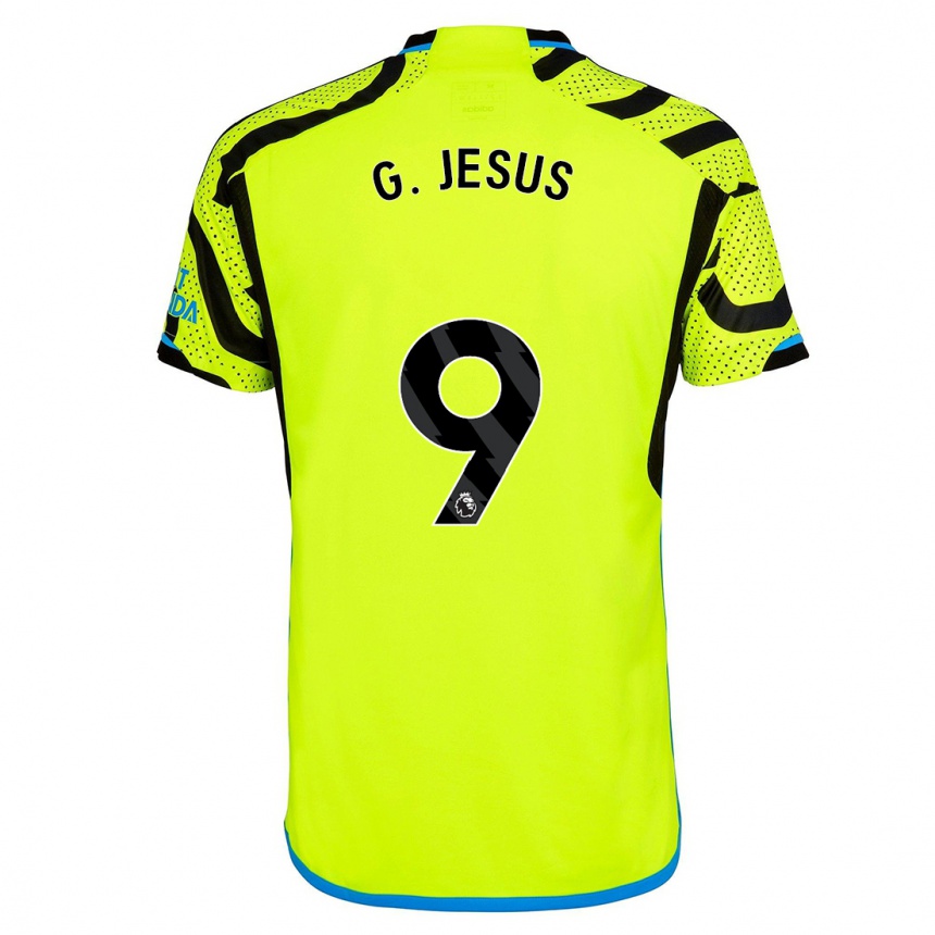 Niño Fútbol Camiseta Gabriel Jesus #9 Amarillo 2ª Equipación 2023/24