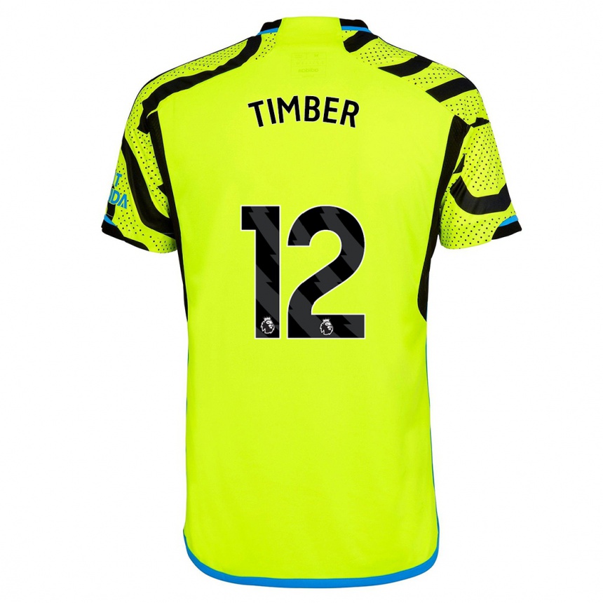 Niño Fútbol Camiseta Jurrien Timber #12 Amarillo 2ª Equipación 2023/24