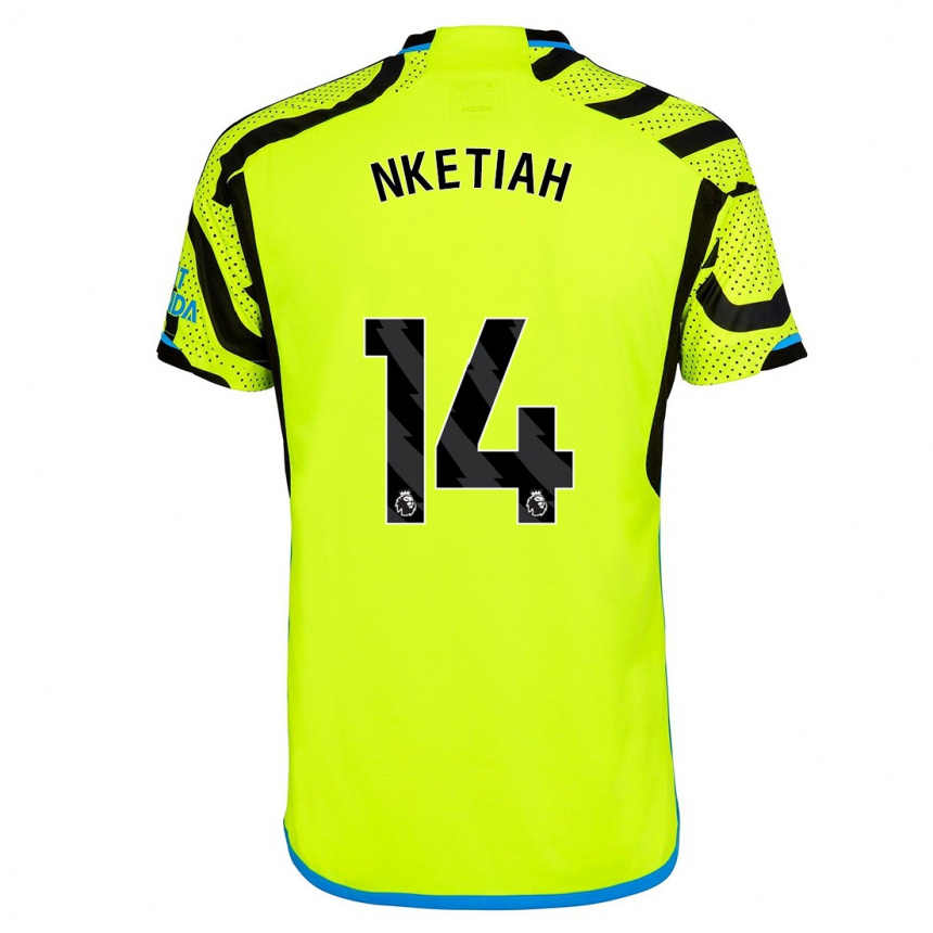 Niño Fútbol Camiseta Eddie Nketiah #14 Amarillo 2ª Equipación 2023/24