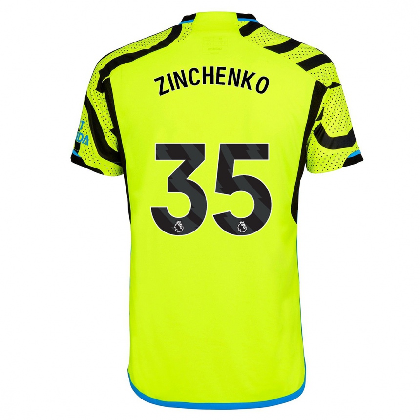 Niño Fútbol Camiseta Oleksandr Zinchenko #35 Amarillo 2ª Equipación 2023/24