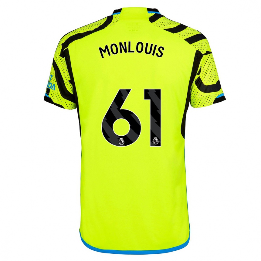 Niño Fútbol Camiseta Zane Monlouis #61 Amarillo 2ª Equipación 2023/24